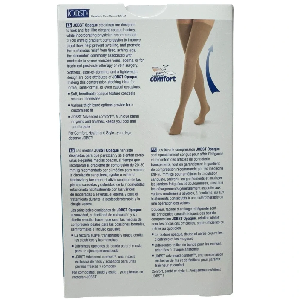 Jobst Opaque Medical Compression 20-30 mmHg Thigh Stockings Classic Black NWT